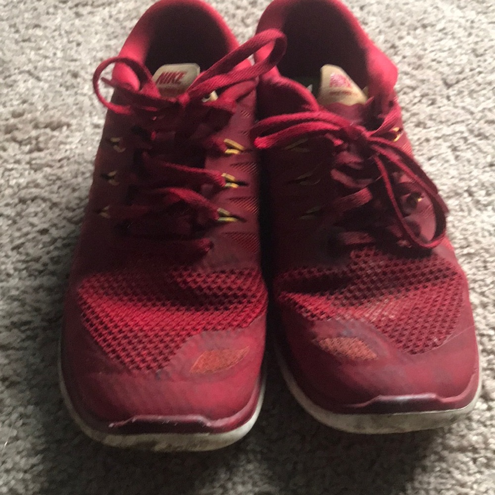 Red nike sneakers